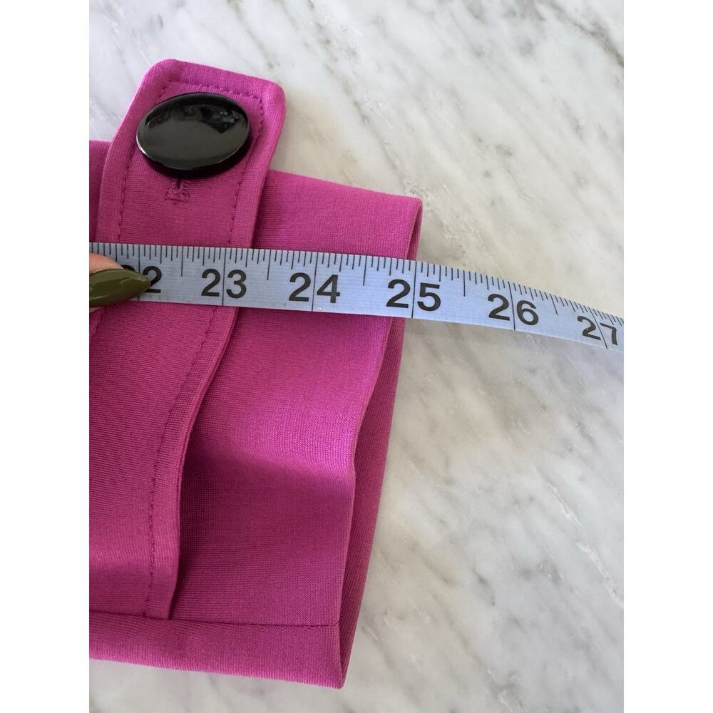 Trina Turk Fuchsia Trench Coat Size 12 Double Breasted Designer Statement - Picture 11 of 14